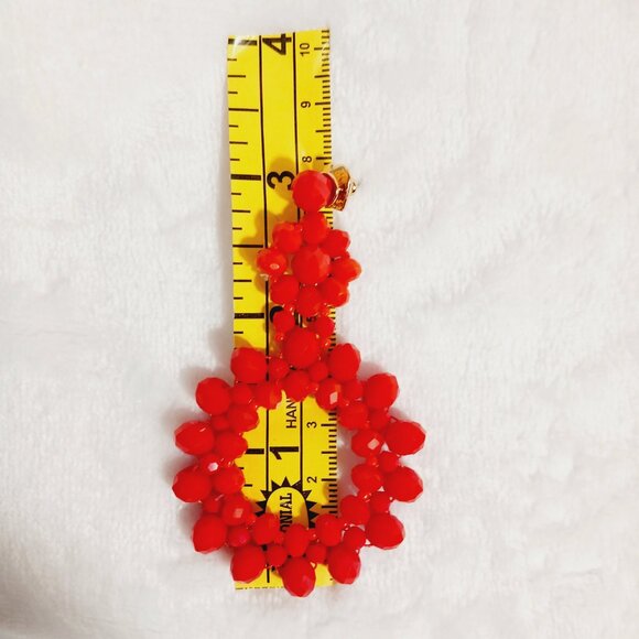 Kate Spade New York Marguerite Beaded Flower Hoop Earrings - Coral Color - Picture 12 of 13